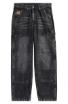 Criminal Damage Mercer Double Knee Cotton Denim Carpenter Pants In Black