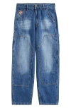 Criminal Damage Mercer Double Knee Cotton Denim Carpenter Pants In Blue