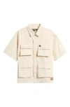 Criminal Damage Patterson Short Sleeve Cotton Button-up Utility Shirt In Gold