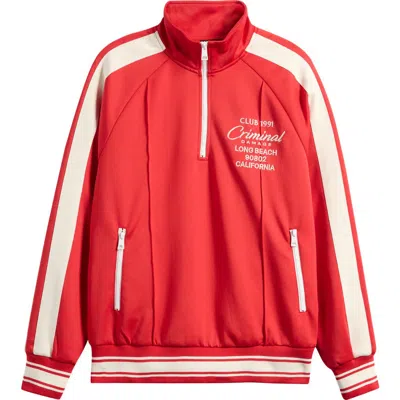 Criminal Damage Pintuck Half Zip Track Top In Multi
