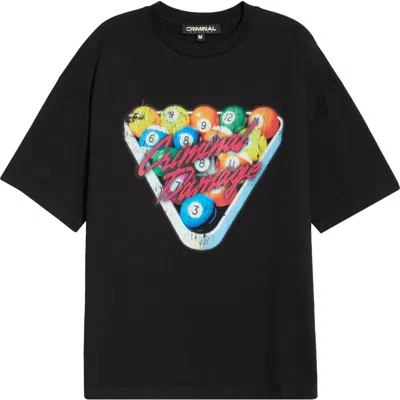 Criminal Damage Pool Club T-shirt In Black