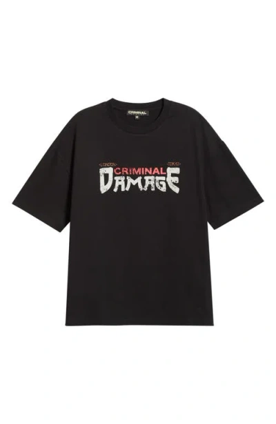 Criminal Damage Ramen Graphic Crewneck T-shirt In Black