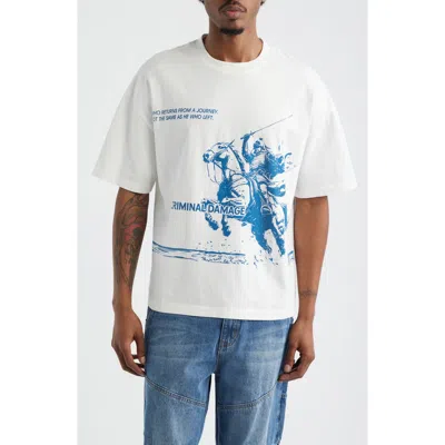 Criminal Damage Samurai Graphic T-shirt In White