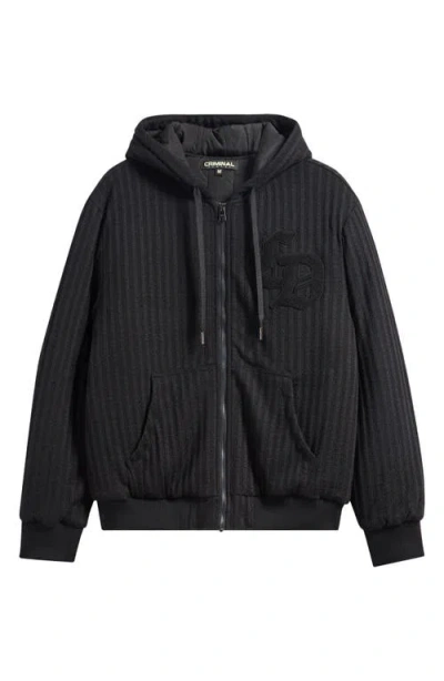 Criminal Damage Stanford Knit Hoodie In Black