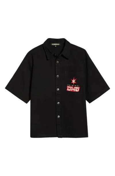 Criminal Damage Star Logo Shirt In Black