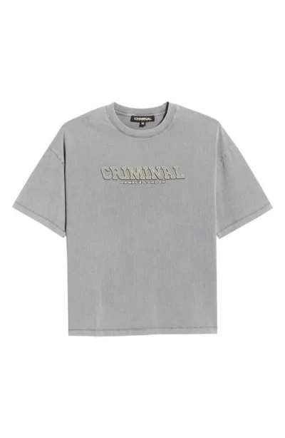 Criminal Damage Statute Graphic T-shirt In Gray