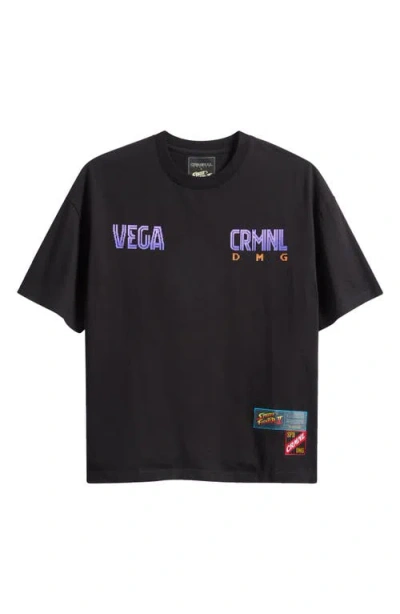 Criminal Damage Vega Graphic T-shirt In Black