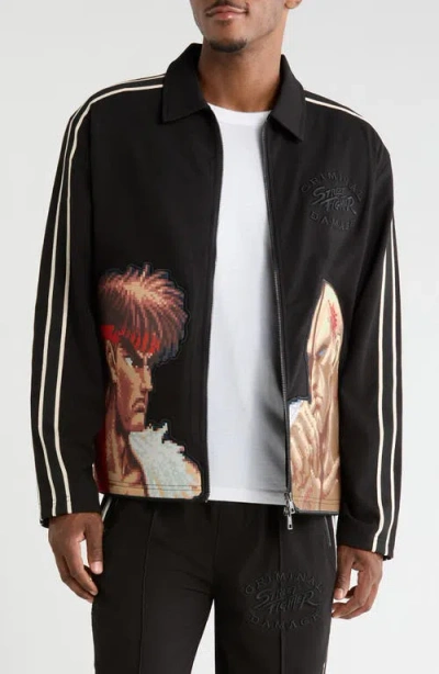 Criminal Damage Versus Track Top In Black
