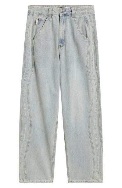Criminal Damage Wavy Seam Relaxed Jeans In Gray