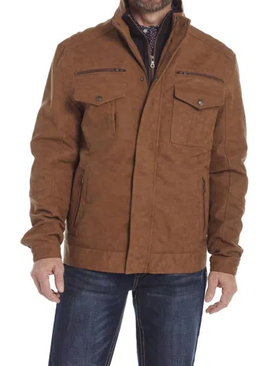 Cripple Creek Faux Leather Conceal Carry Jacket In Camel In Brown