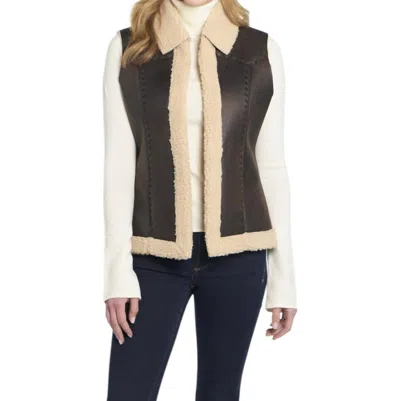 Cripple Creek Faux Shearling Vest In Vanilla Bean In Multi