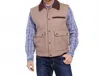 Cripple Creek Melton Microsuede Vest In Heather Oatmeal In Brown