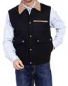 Cripple Creek Western Conceal Carry Wool Vest In Black In Black