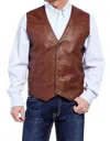 Cripple Creek Men's Snap Front Flannel Lined Vest In Whiskey In Brown