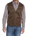 Cripple Creek Ranchwear Snap Button Vest In Brown In Brown