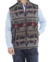 Cripple Creek Men's Vest In Navy Multi In Gray