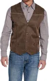 Cripple Creek Ranchwear Snap Button Vest In Brown In Brown