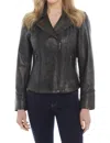 Cripple Creek Women's Leather Jacket In Chestnut In Black