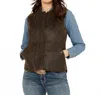 Cripple Creek Zip Front Enzyme Concealed Carry Vest In Antique Brown In Brown