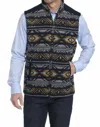 Cripple Creek Zip Front Navajo Blanket Vest In Scotch Blue In Multi