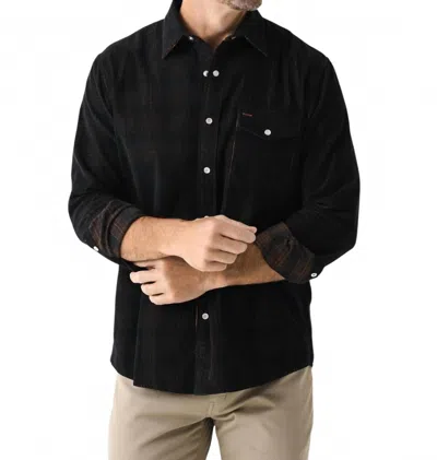 Criquet Corduroy Pearl Snap Down In Black Plaid