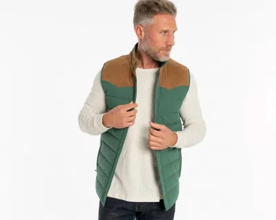 Criquet Jackson Corduroy Vest In Forest Green In Multi