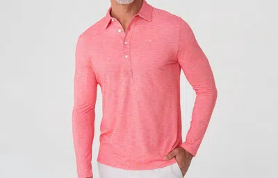 Criquet Long Sleeve Range Polo In Ruby Red In Pink