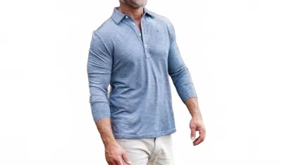 Criquet Long Sleeve Range Polo In Sapphire Blue