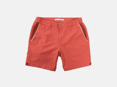 Criquet Men's Court Old School Kick-around Short In Brick In Red
