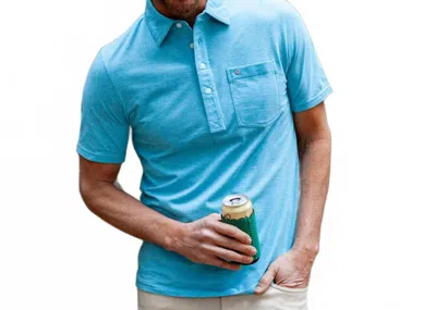 Criquet Men's Microstripe Players Shirt In Teal In Blue