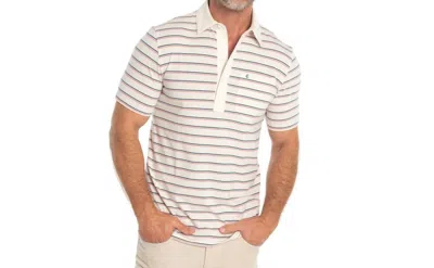 Criquet Perform Players Shirt In Cassidy Stripe - Cream In White