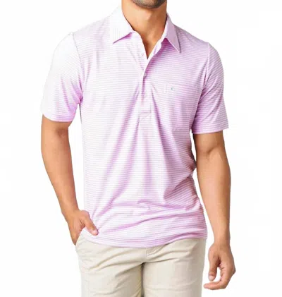 Criquet Performance Players Shirt In Lee Stripe - Pink In Purple