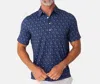 Criquet Performance Sport Polo In Spicy Marg Print Navy In Multi
