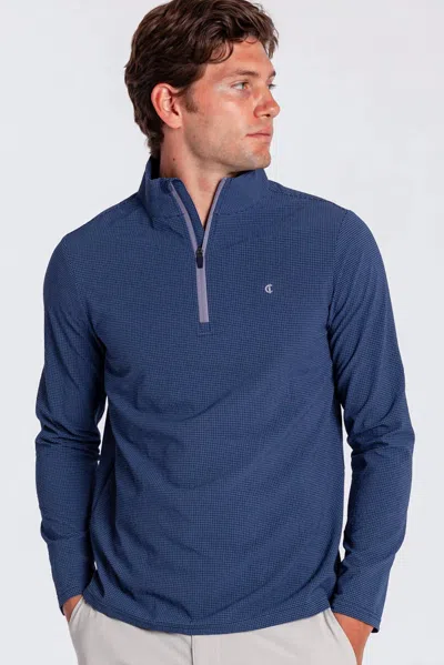 Criquet Seersucker Performance Pullover In Navy In Blue