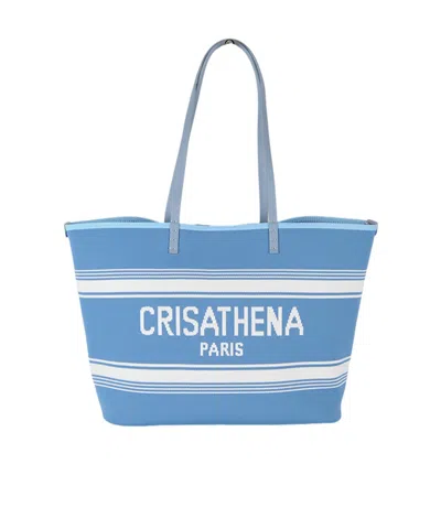 Crisathena Large Double Handle Shoulder Bag In Blue