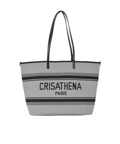 Crisathena Large Double Handle Shoulder Bag In Gray