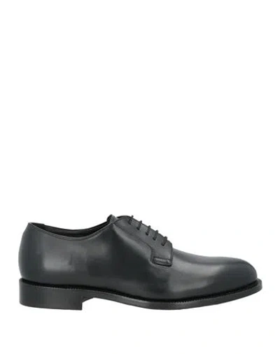 Crisci Man Lace-up Shoes Black Size 8 Calfskin