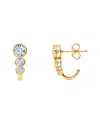Crislu Cubic Zirconia Huggie Hoop Earrings In Gold