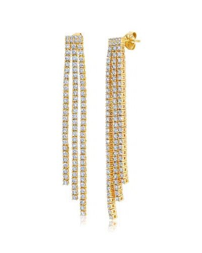 Crislu 18k Gold Over Silver Cz Earrings In No Color