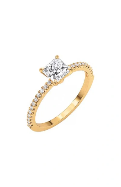 Crislu 18k Gold Plate Cubic Zirconia Ring In 18 Kt Yellow Gold Clear Cz