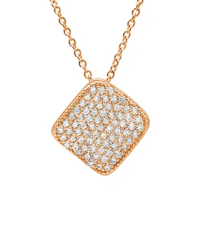 Crislu 18k Rose Gold & Silver Cz Necklace
