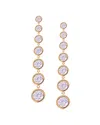 Crislu 18k Rose Gold Over Silver Cz Earrings