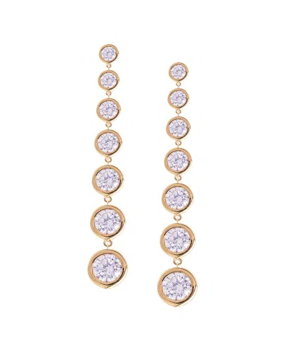 Crislu 18k Rose Gold Over Silver Cz Earrings