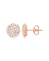 Crislu 18k Rose Gold Over Silver Cz Earrings