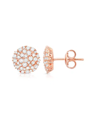 Crislu 18k Rose Gold Over Silver Cz Earrings