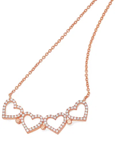 Crislu 18k Rose Gold Over Silver Cz Necklace