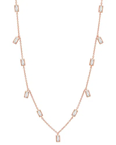 Crislu 18k Rose Gold Over Silver Cz Necklace