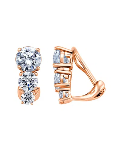 Crislu 18k Rose Gold Over Silver Earrings