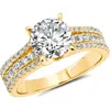 Crislu 3-band Brilliant Cubic Zirconia Ring In Gold