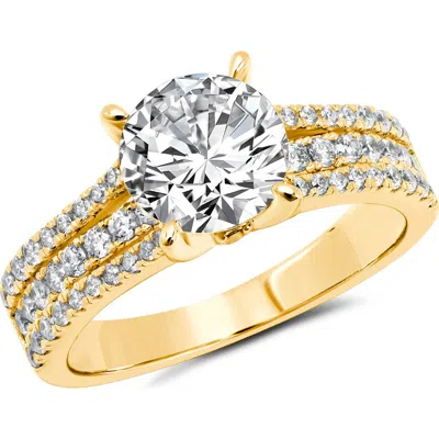 Crislu 3-band Brilliant Cubic Zirconia Ring In Gold